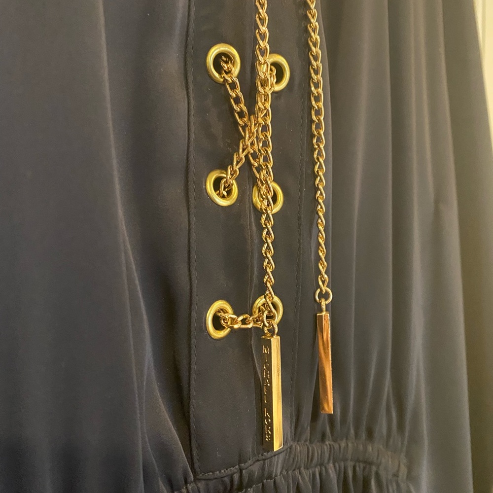 Michael Kors poncho blouse Navy Blue with gold detail